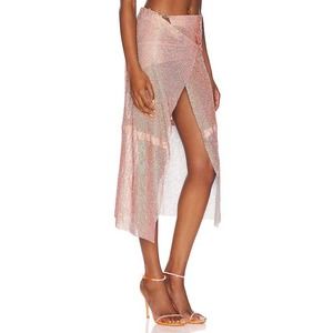 NWT Poster Girl Rhinestoned Syphera Skirt in Aperol Spritz Size S